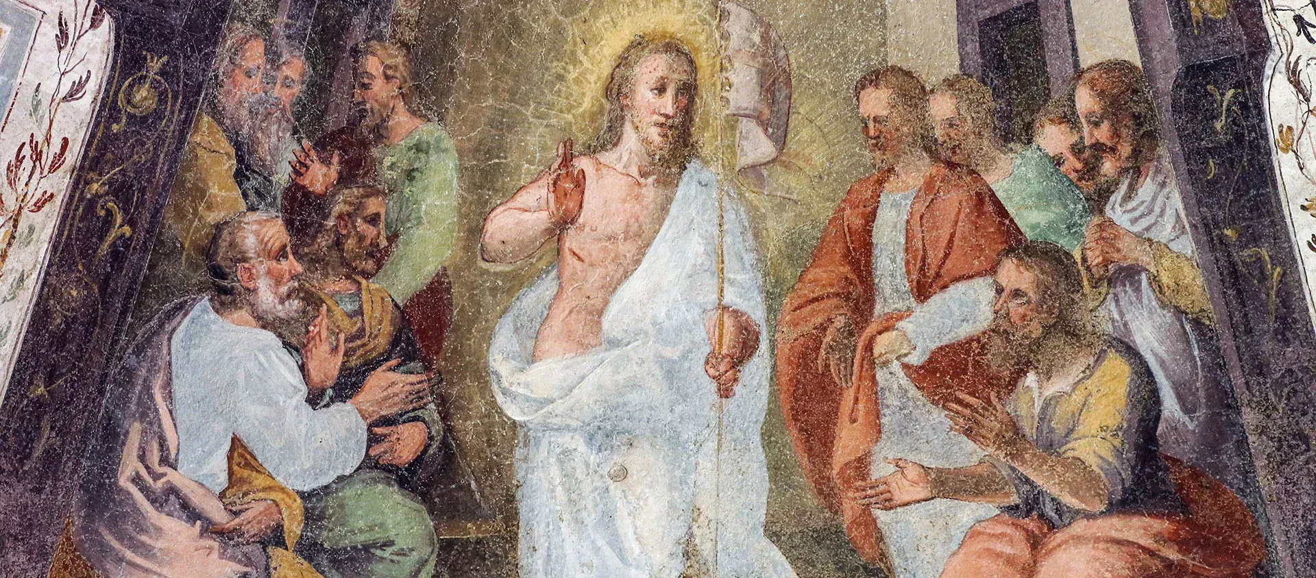 Christ ressuscité avec les apôtres. Fresque dans le cloître de Santa Maria Novella à Florence